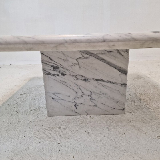 Image 1 of Italiaanse vintage Carrara marmeren salontafel, jaren '80