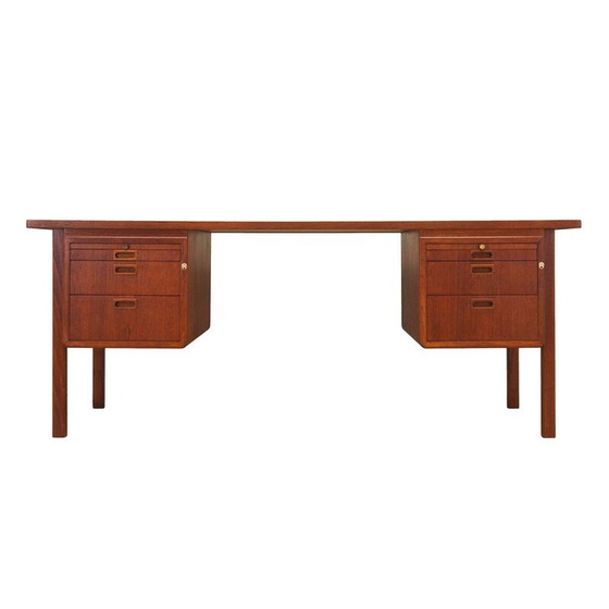 Image 1 of Vintage teakhouten bureau van Åtvidaberg, jaren 1970