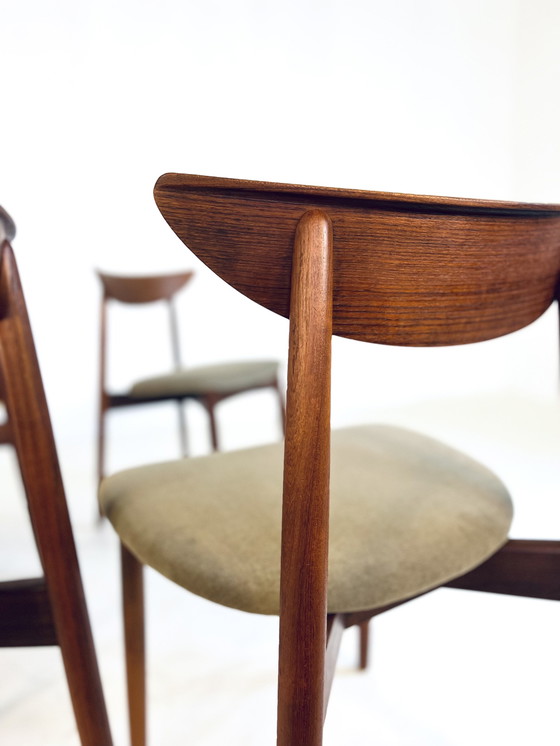 Image 1 of 6X Gerestaureerde Harry Østergaard Eetkamerstoelen ‘60