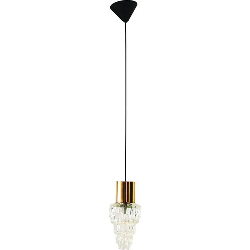 Vintage bubbelglas hanglamp van Helena Tynell voor Glashütte Limburg, Duitsland 1960
