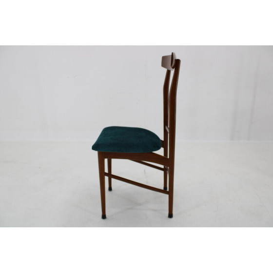 Image 1 of Set van 4 vintage mahonie eetkamerstoelen, Italië 1960