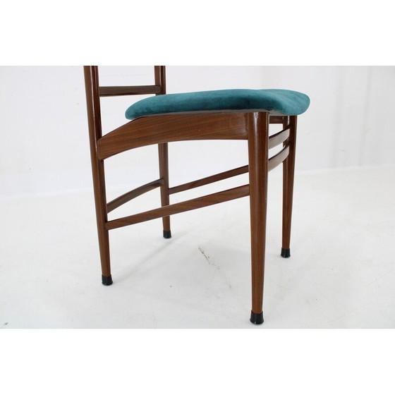Image 1 of Set van 4 vintage mahonie eetkamerstoelen, Italië 1960