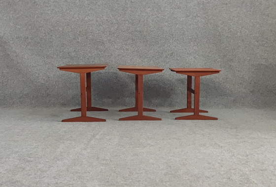 Image 1 of Salontafel 3st. Teak Tafel Midcentury Ontwerp Bijzettafel Salontafel 60s Vintage Retro