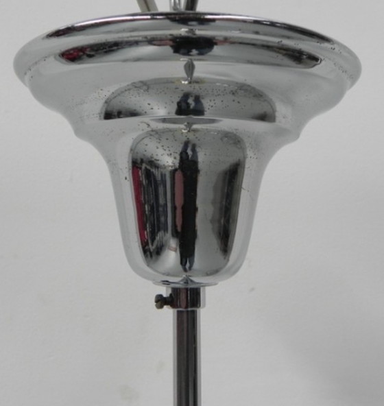 Image 1 of Art deco hanglamp met gemarmerde zeshoekige kap