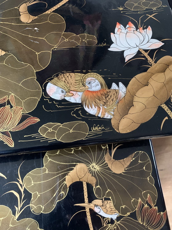 Image 1 of Antieke Japanse Lak Tafeltjes 