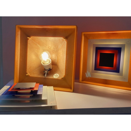 Image 1 of Vintage One Bent Karlby Kvadrille wandlamp voor Lyfa, Denemarken 1960