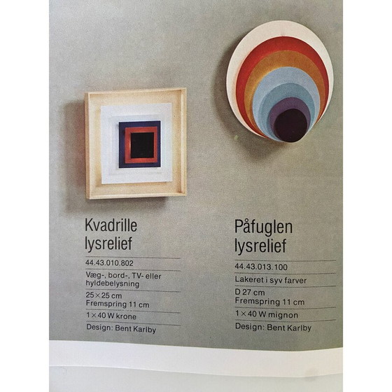 Image 1 of Vintage One Bent Karlby Kvadrille wandlamp voor Lyfa, Denemarken 1960