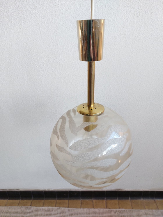 Image 1 of Vintage hanglamp Fischer Leuchten messing glas