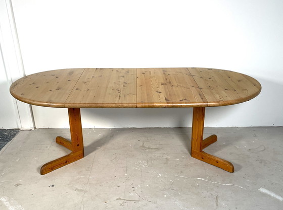 Image 1 of Uitschuifbare Grenen Eettafel Met Twee Verlengstukken