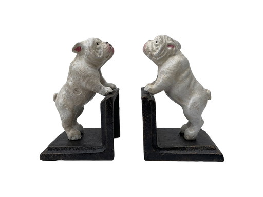 Set Van Twee Vintage Stijl Bulldog Boekensteunen