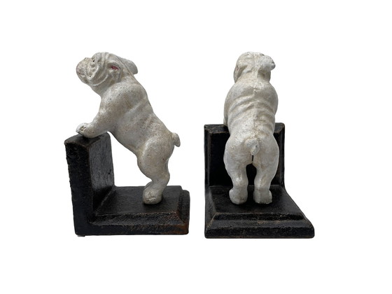 Image 1 of Set Van Twee Vintage Stijl Bulldog Boekensteunen