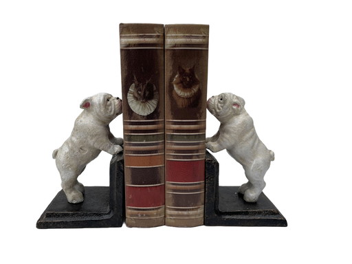 Set Van Twee Vintage Stijl Bulldog Boekensteunen