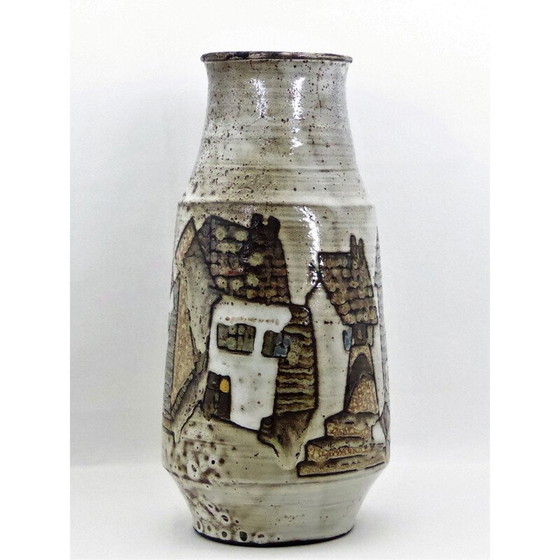 Image 1 of Vintage vaas "De Minotaurus" in chamotte klei van Paul Quéré, 1960