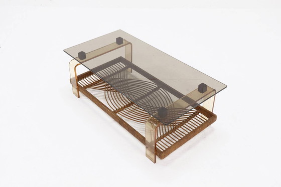 Image 1 of Vintage salontafel met twee niveaus