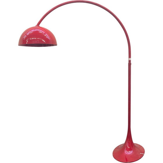 Image 1 of Vintage boogvormige vloerlamp van staal en glasvezel, Italië 1970