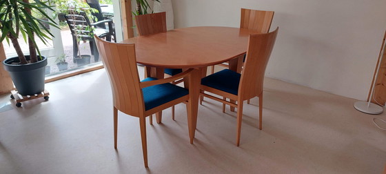 Image 1 of Italiaans Design Eettafel En 6x Eetkamerstoelen