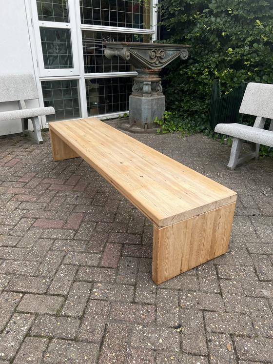 Image 1 of Grenen jaren 70 bank / tafel