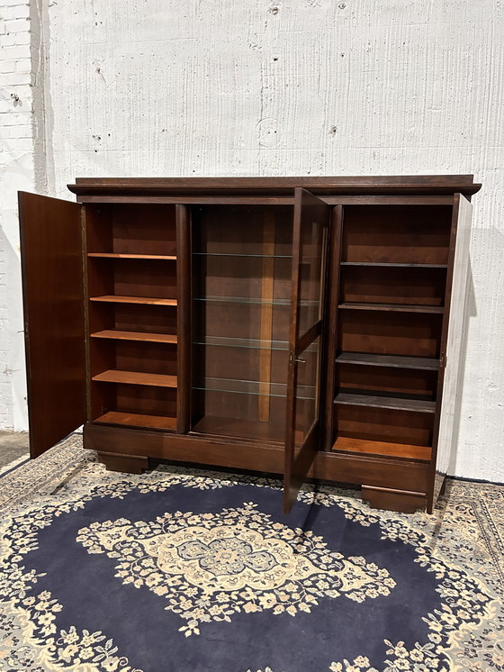 Image 1 of Art deco boekenkast vintage massief hout