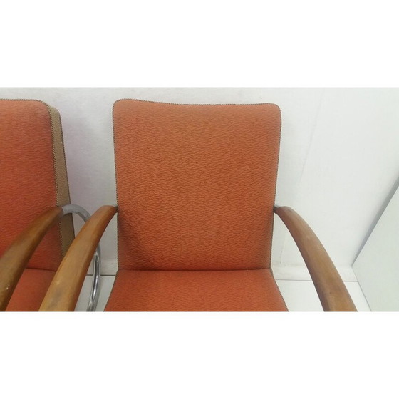 Image 1 of Paar vintage fauteuils model H221 van Jindřich Halabala voor Up Závody Brno, Tsjecho-Slowakije 1920