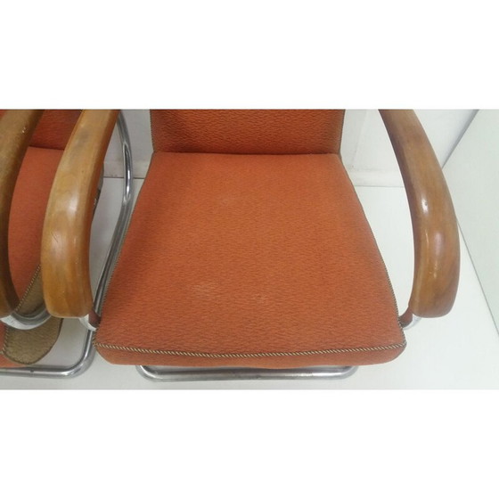 Image 1 of Paar vintage fauteuils model H221 van Jindřich Halabala voor Up Závody Brno, Tsjecho-Slowakije 1920