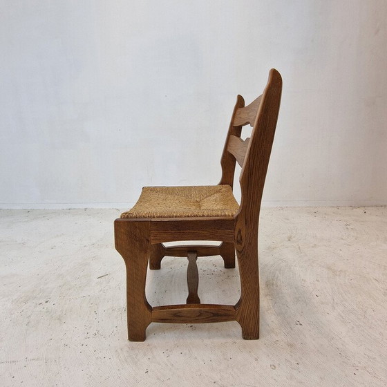 Image 1 of Set van 6 vintage eiken scheermesstoelen, Frankrijk 1960