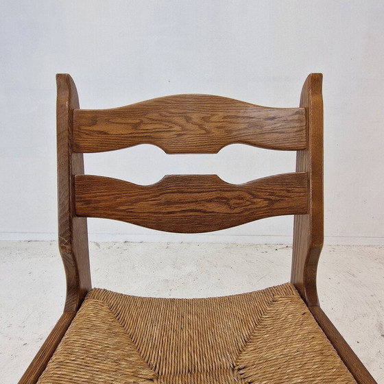 Image 1 of Set van 6 vintage eiken scheermesstoelen, Frankrijk 1960