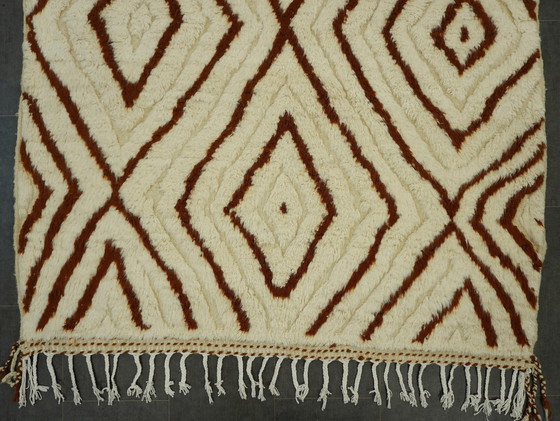 Image 1 of Berber Vloerkleed - 269 Cm X 167 Cm - Wit en Bruin Wol