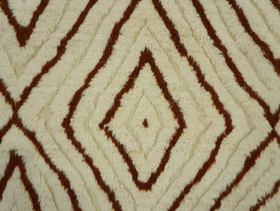 Image 1 of Berber Vloerkleed - 269 Cm X 167 Cm - Wit en Bruin Wol