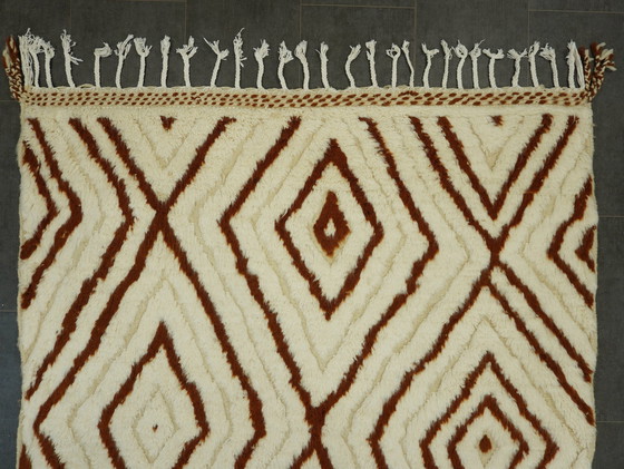 Image 1 of Berber Vloerkleed - 269 Cm X 167 Cm - Wit en Bruin Wol