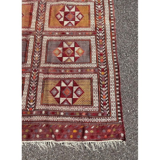 Image 1 of Vintage kelim tapijt van handgeknoopte wol, 1970