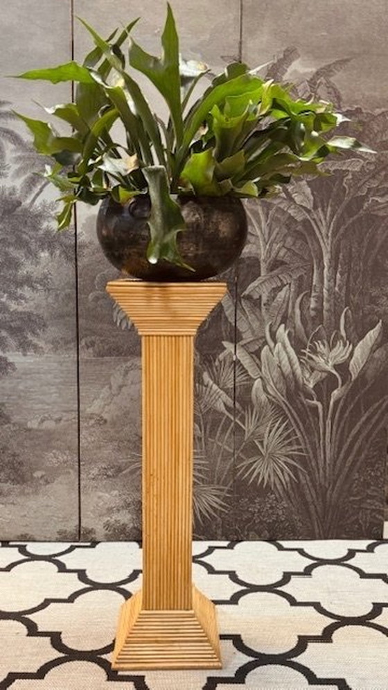 Image 1 of Vivai Del Sud Bamboe Rotan Plantenzuil Piedestal Pedestal Plantentafel Console