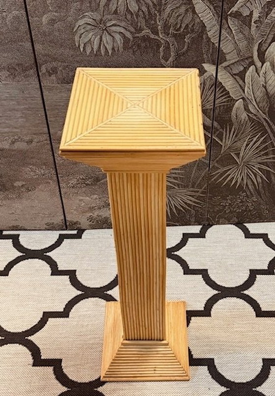 Image 1 of Vivai Del Sud Bamboe Rotan Plantenzuil Piedestal Pedestal Plantentafel Console