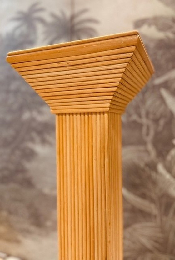 Image 1 of Vivai Del Sud Bamboe Rotan Plantenzuil Piedestal Pedestal Plantentafel Console