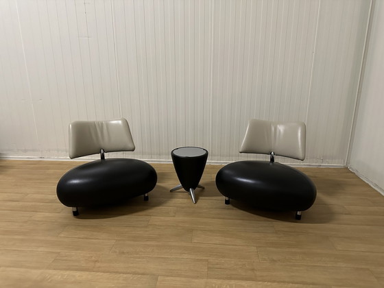 Image 1 of 2x Leolux Pallone Fauteuil + tamtam