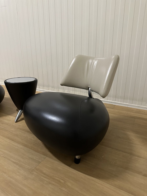 Image 1 of 2x Leolux Pallone Fauteuil + tamtam