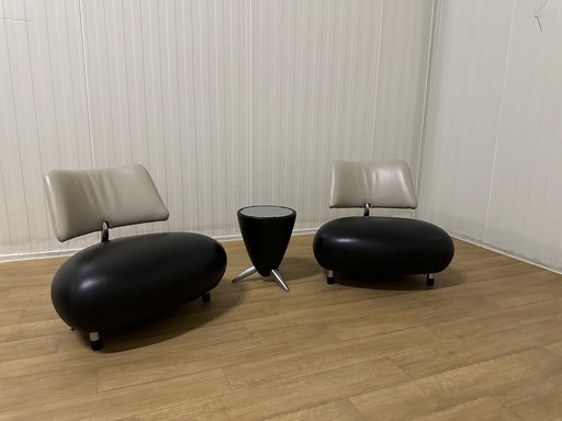 2x Leolux Pallone Fauteuil + tamtam