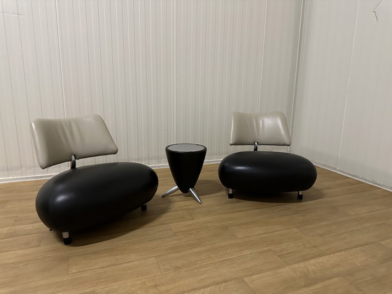 Image 1 of 2x Leolux Pallone Fauteuil + tamtam