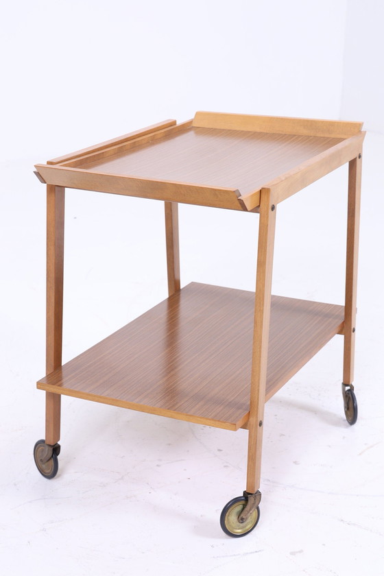 Image 1 of Vintage serveerwagen | Mid Century trolley tafel telefoon 60s retro woonkamer