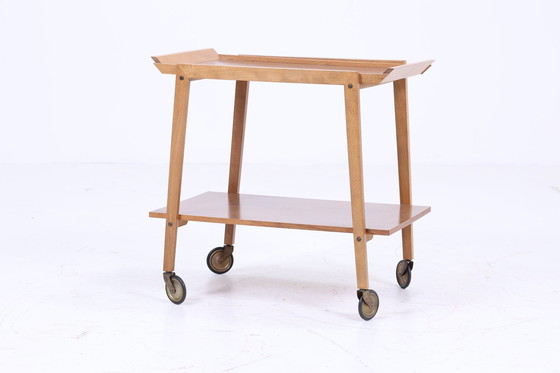 Image 1 of Vintage serveerwagen | Mid Century trolley tafel telefoon 60s retro woonkamer