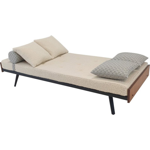 Vintage daybed met Hermès kussens en bolster, Nederland 1960