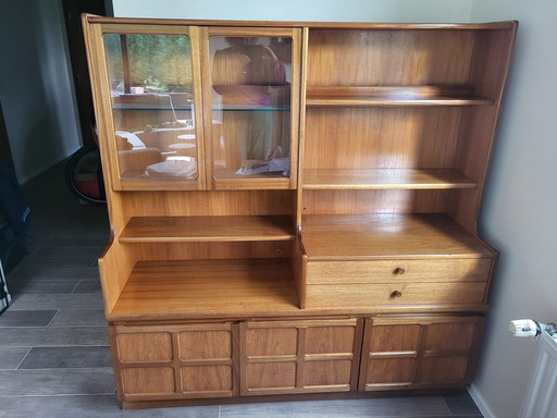 Vintage Boekenkast / Hoge Wandkast Nathan Furniture