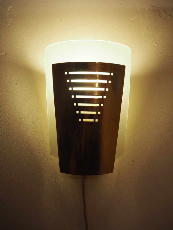 Image 1 of Vintage Messing Wand Lamp, Door Wofi Leuchten, 1980S