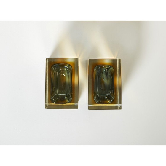 Image 1 of Paar vintage Sommerso kopjes van Flavio Poli voor Seguso, 1960