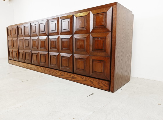 Image 1 of Grafisch brutalistische credenza, jaren 1970