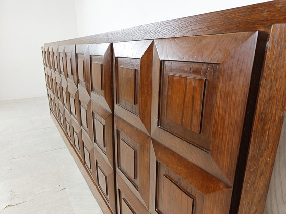 Image 1 of Grafisch brutalistische credenza, jaren 1970