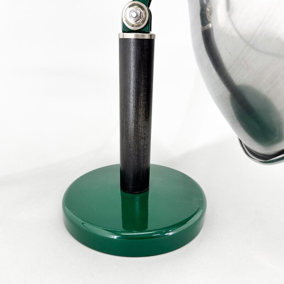 Image 1 of Vintage industriële tafellamp van metaal en beukenhout, 1970