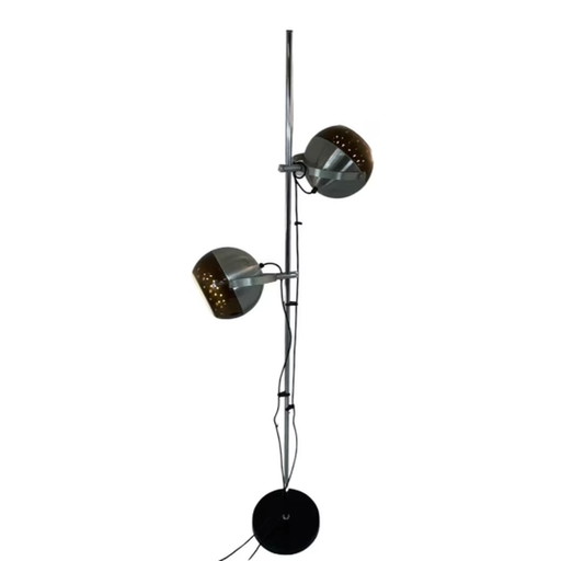 Dijkstra - Zeldzaam model - Space Age Design / MCM Vloerlamp met twee kappen