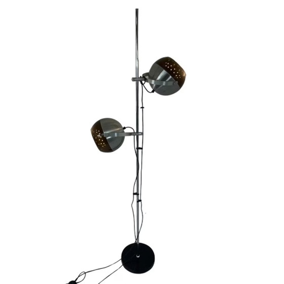 Image 1 of Dijkstra - Zeldzaam model - Space Age Design / MCM Vloerlamp met twee kappen