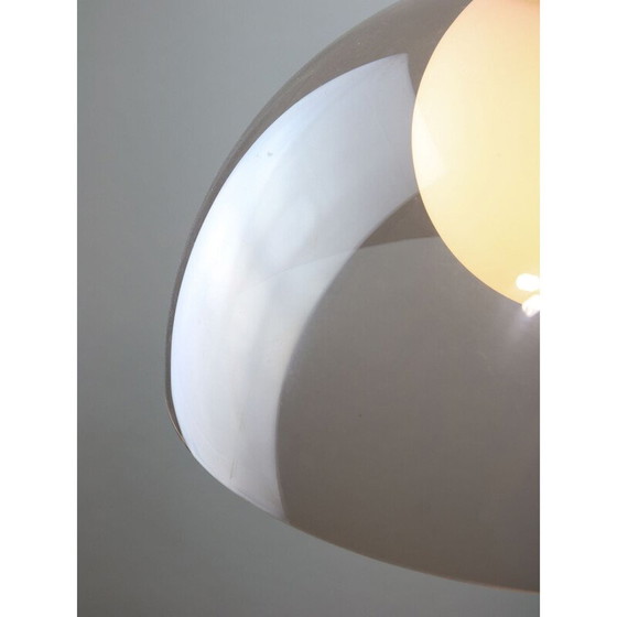 Image 1 of Vintage hanglamp van messing en opaline glas, Italië