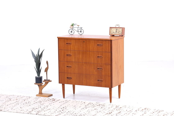 Image 1 of Vintage teakhouten ladekast 60s Mid Century kast retro houtopslag